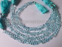 Sky Blue Topaz Faceted Drops Shape Beads
